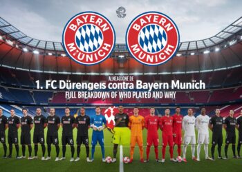 Alineaciones de 1. FC Düren contra Bayern Munich