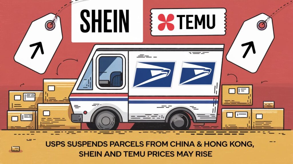 USPS Suspends Parcels from China, Hong Kong; Shein and Temu Prices May Rise
