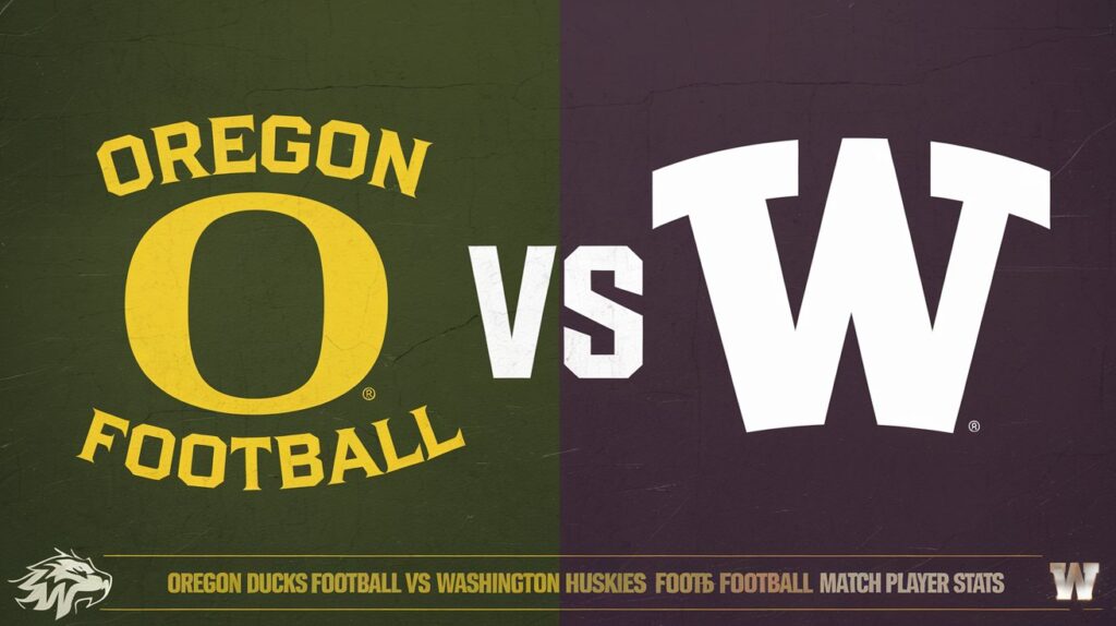 Oregon Ducks Football vs Washington Huskies Football Match Player Stats