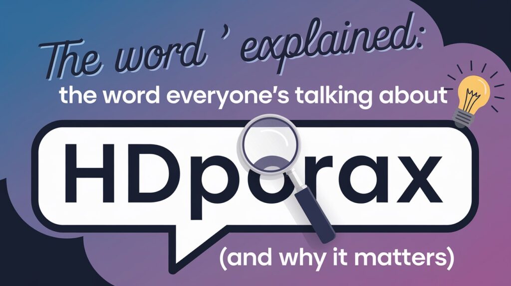 Hdporax Explained: The Word Everyone’s Talking About (And Why It Matters)