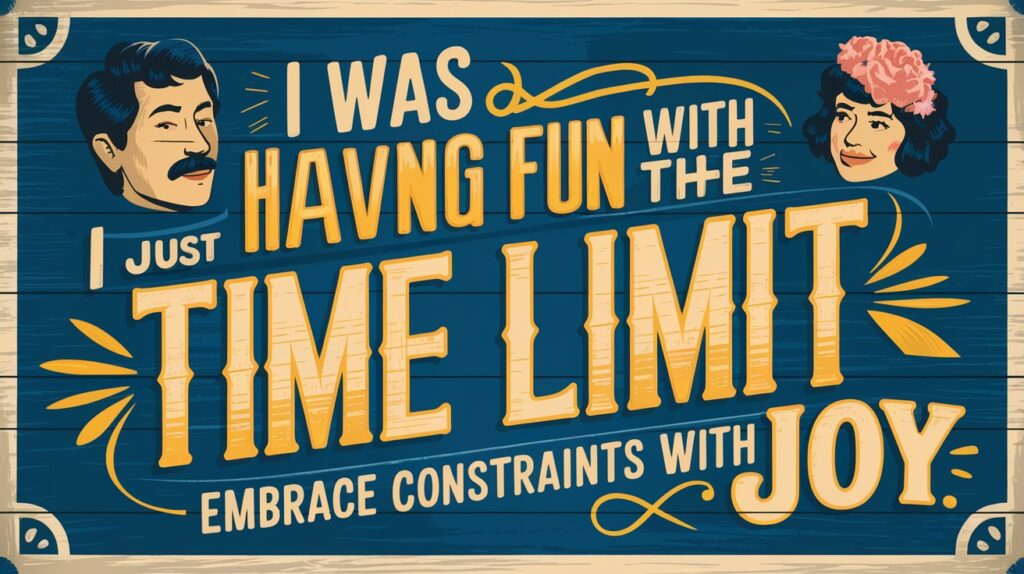 I was just having fun with the time limit