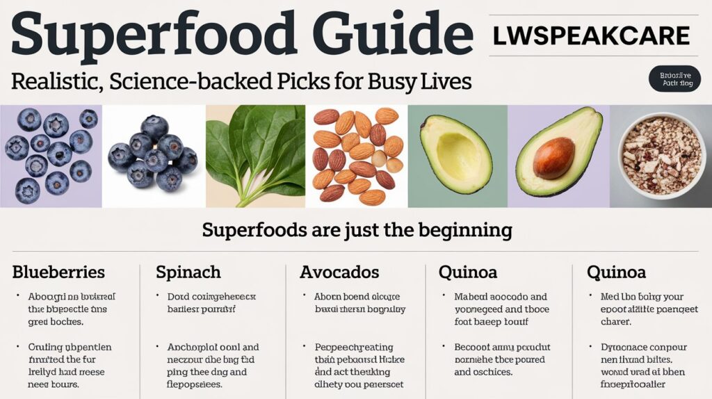 Superfood guide lwspeakcare — realistic, science-backed picks for busy lives