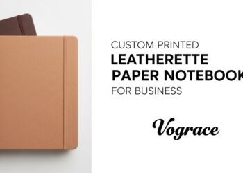 Custom Printed Leatherette Paper Notebooks for Business | Vograce